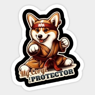 Corgi karate Sticker